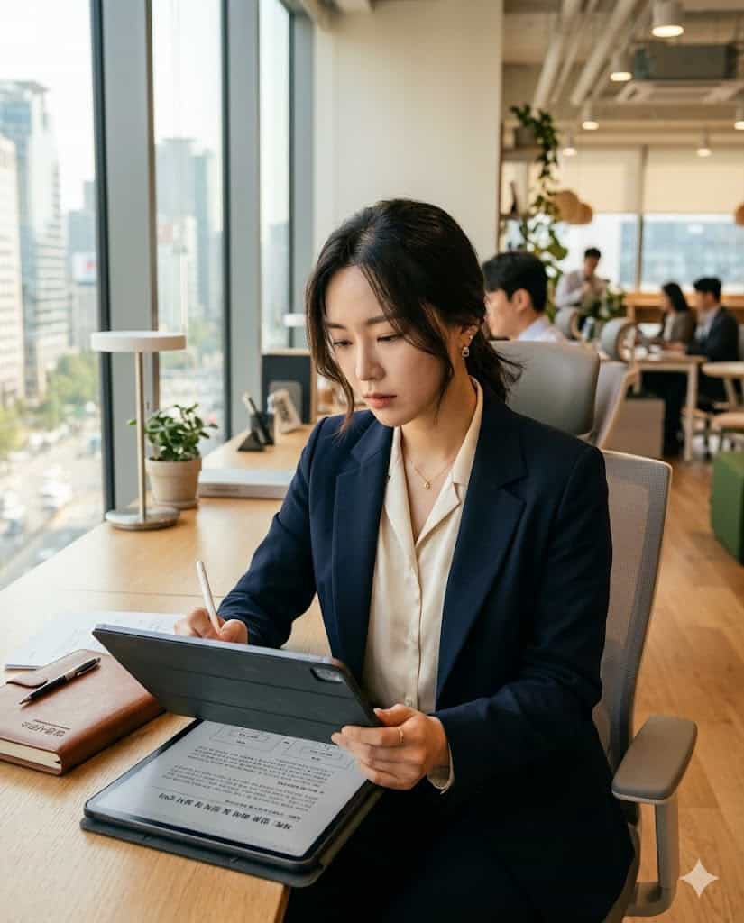 법원 민사집행과에 제출할 압류금지채권 범위변경 신청서를 검토하고 채무자의 신속한 현금 확보를 위해 실무를 진행하는 모습입니다.
