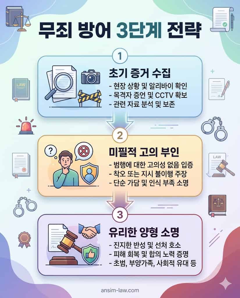 보이스피싱 무죄 판결을 위한 3단계 대응 전략 플로우차트