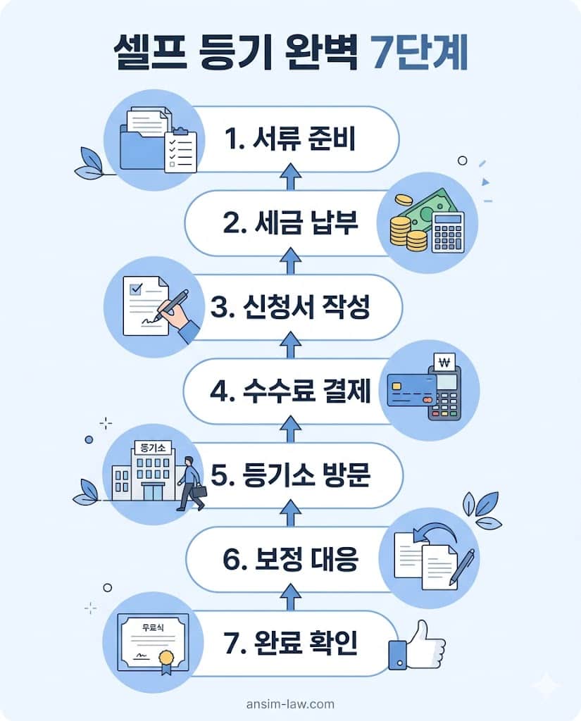 부동산 셀프 등기 완벽 7단계 절차도