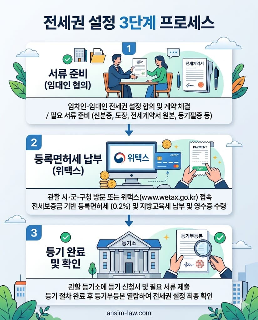 전세권 설정 등기를 위한 3단계 실무 절차 가이드