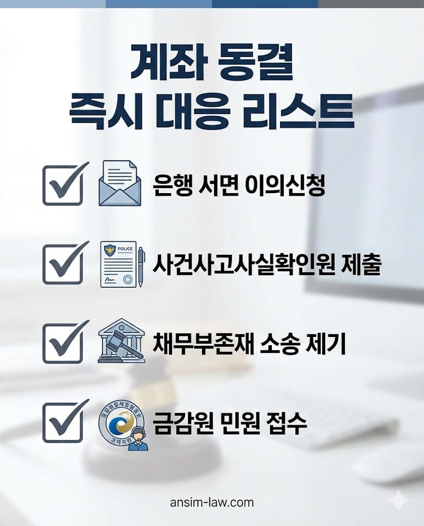 보이스피싱 연루로 인한 계좌 지급정지를 해제하기 위한 실무 체크리스트.