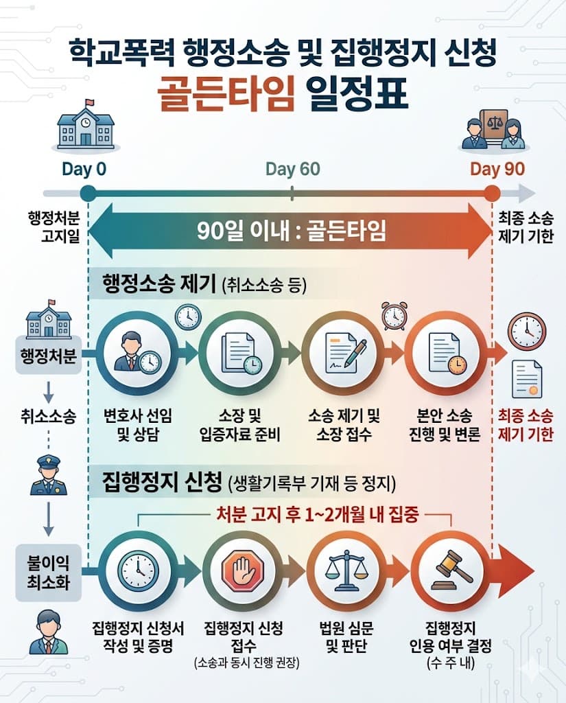 부당한 학폭 처분 취소를 위한 행정소송 및 집행정지 신청 90일 골든타임.