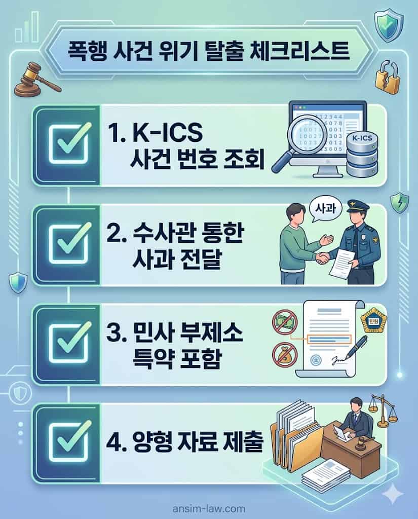 폭행죄 피의자를 위한 사법 리스크 관리 및 대응 핵심 체크리스트