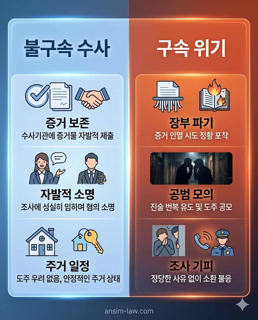 조세포탈 혐의자의 불구속 수사 대상 여부를 판단하는 실무 대조표