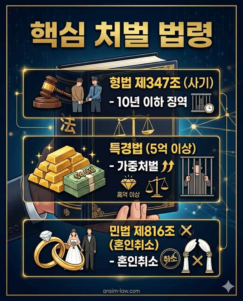 로맨스 스캠 및 사기죄 관련 주요 형법 및 민법 조항 요약