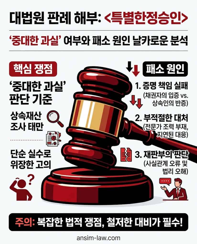 상속채무방어 및 부동산 상속등기 관련 대법원 판례 해부 인포그래픽