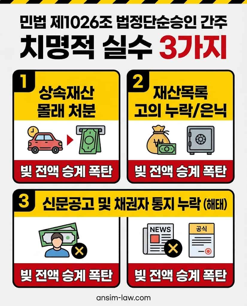 상속재산분할청구소송 중 법정단순승인 간주 실수 3가지