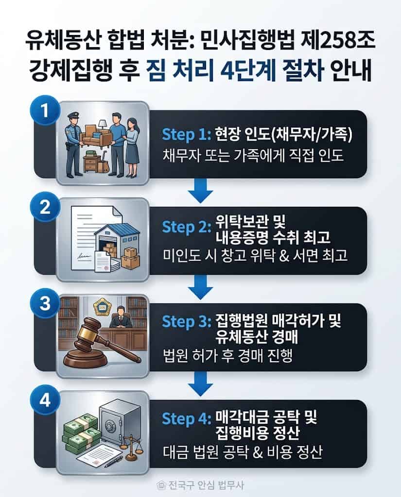 민사집행법에 따른 부동산 인도명령 후 유체동산 경매 4단계 절차