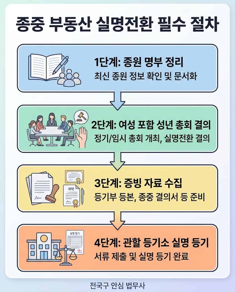 명의신탁 과징금 방어 및 종중재산 소유권 회복을 위한 안전한 종중 부동산 실명 등기 전환 절차
