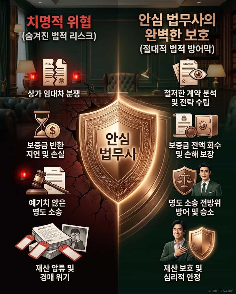 상가 명도소송 변호사 비용 회수 및 지연손해금 방어 인포그래픽