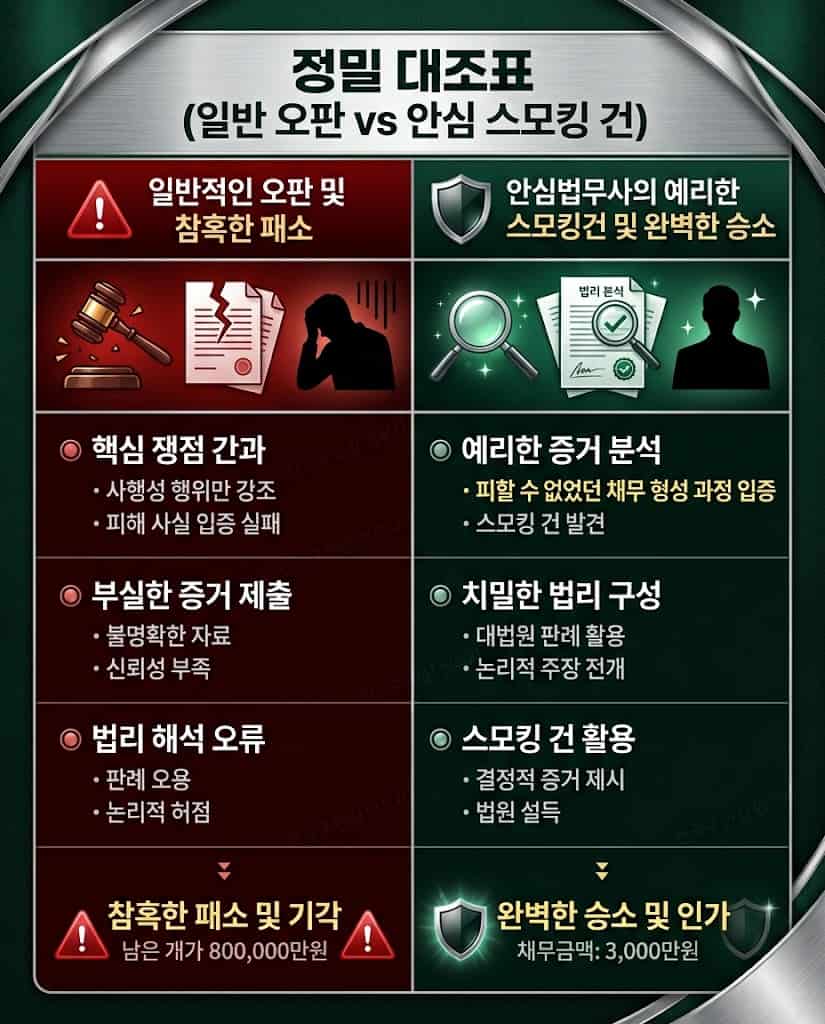도박 빚 탕감 금지명령 기각 일반적 오판과 안심법무사 실전 솔루션 대조표