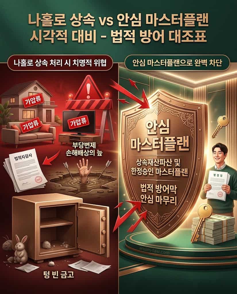 상속 부동산 처분금지가처분 및 한정승인 부당변제 리스크 방어 구조도