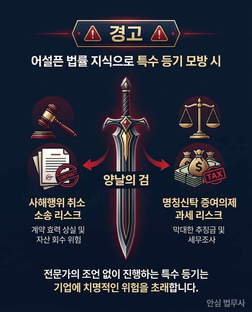 어설픈 발기인 구성 모방 시 발생하는 사해행위 취소 및 세금 폭탄 리스크 경고와 부동산 증여 등기 절차의 한계