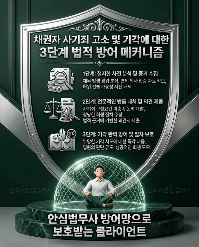 특수 채무 개인회생 강제집행 중지명령 및 민사 소송 안심법무사 방어 구조도