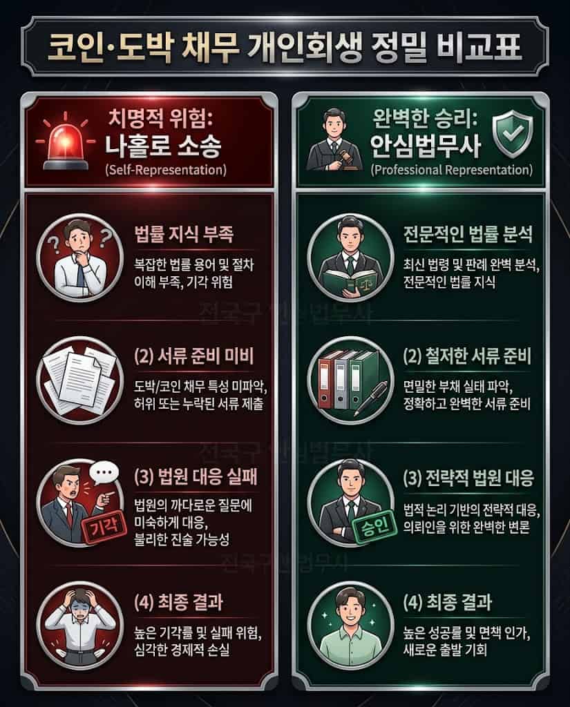 특수 채무 부동산 강제집행 중지 및 사해행위취소소송 방어 비교표