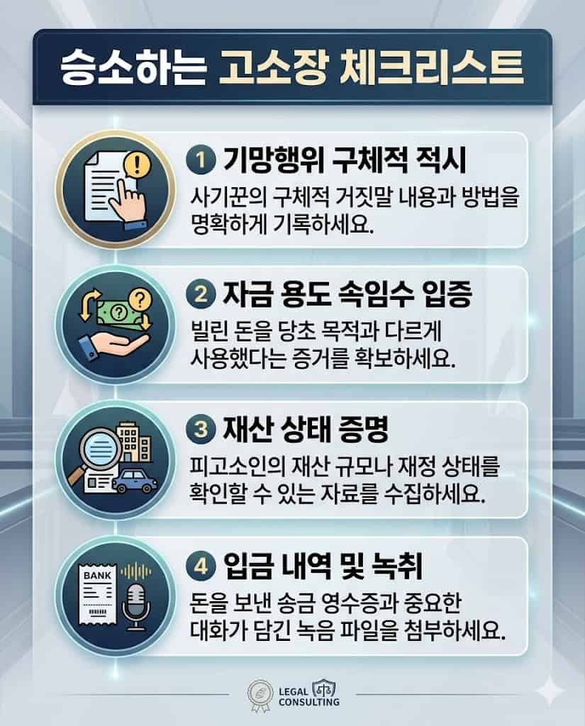 수사기관을 설득하고 기소 확률을 높이는 사기죄 고소장 작성 및 증거 수집 핵심 체크리스트