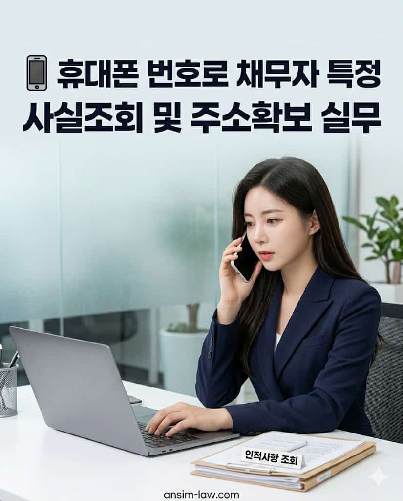 안심 사법 권리 구제 센터의 실무 전문가가 집중하여 노트북으로 사실조회 전산망을 가동하는 업무 스냅샷.