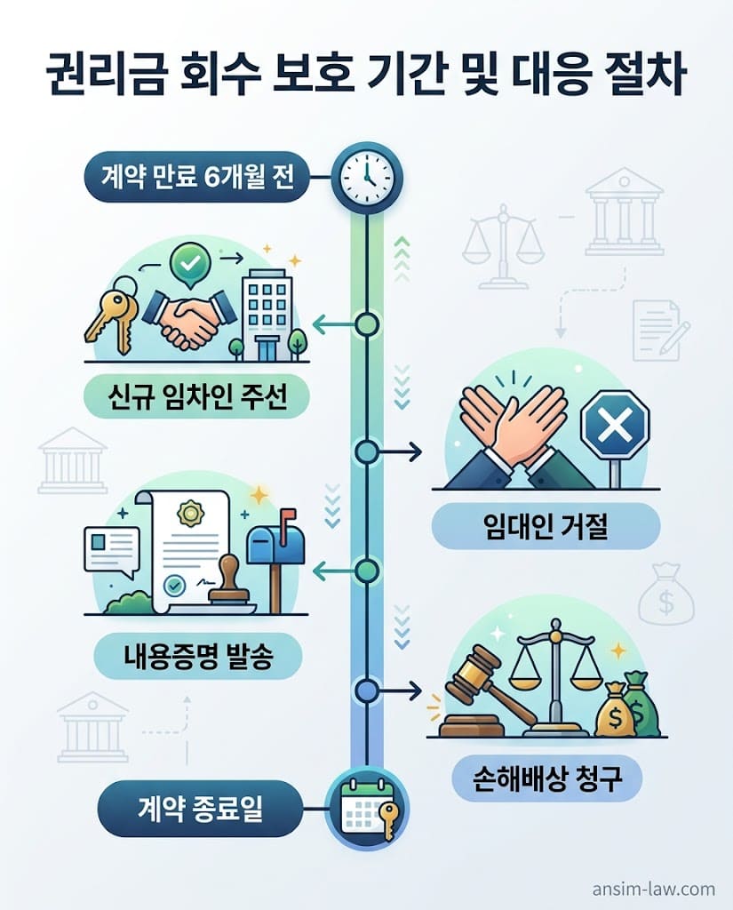 상가건물 임대차보호법상 권리금 보호 기간 및 단계별 법적 조치 타임라인