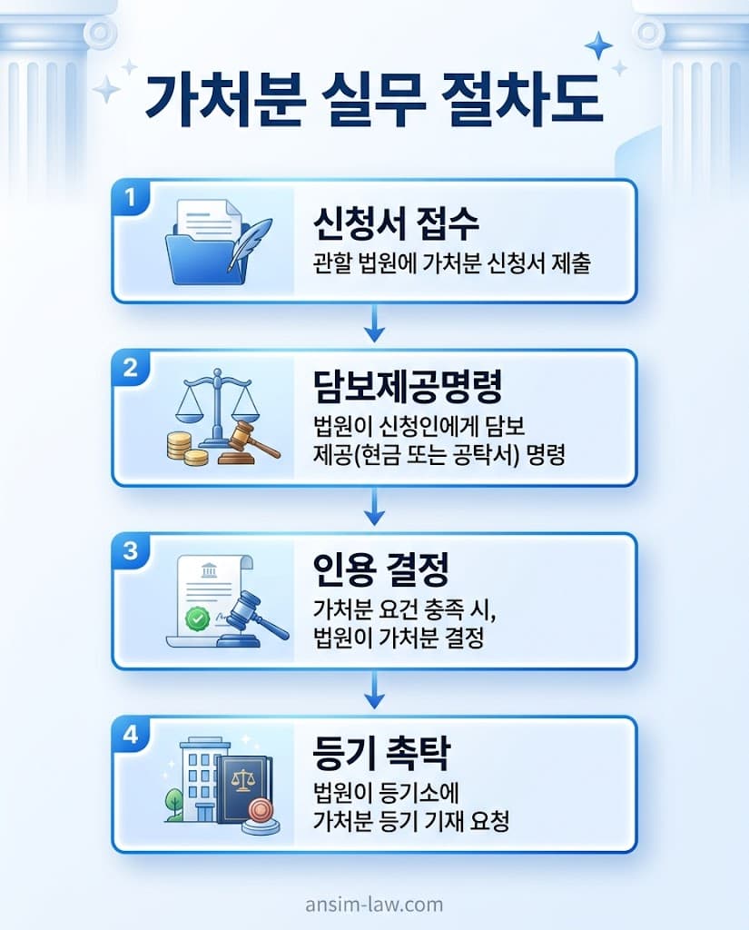 부동산 처분금지가처분 신청부터 등기 촉탁까지의 실무 절차도