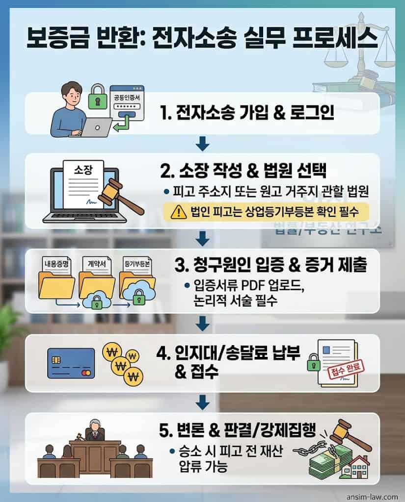 대법원 전자소송 시스템 활용 보증금 반환 청구 실무 프로세스