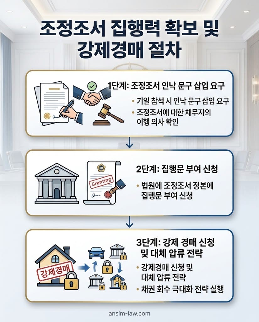확정판결과 동일한 조정조서의 강력한 강제집행력 확보 절차