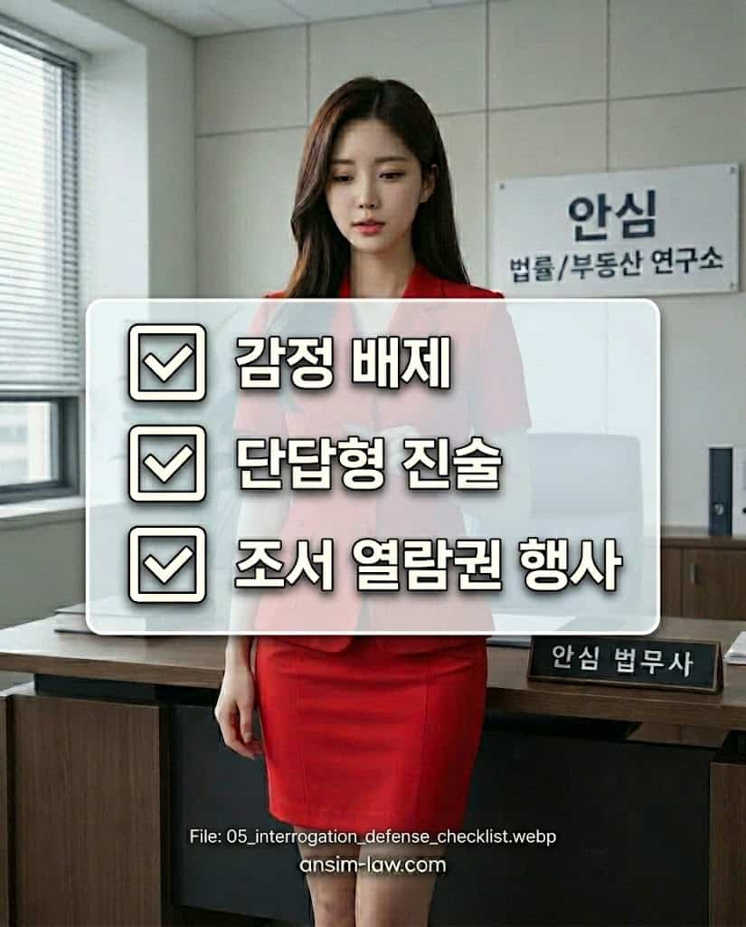 수사관의 공격적인 유도 심문에 대처하기 위한 실무 방어 핵심 체크리스트