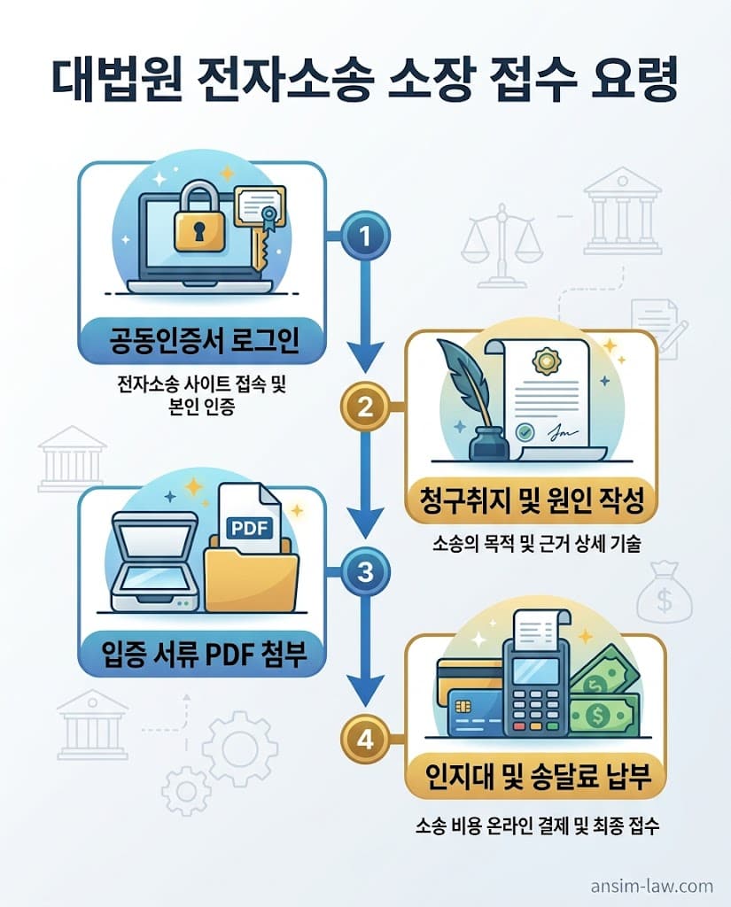 대법원 전자소송 시스템을 활용한 손해배상 소장 접수 단계별 실무 요령