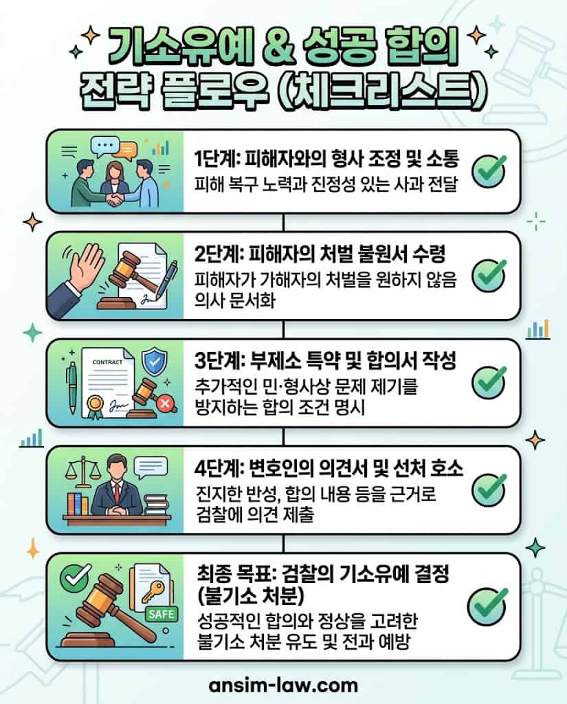 형사 합의금 산정과 부제소 특약 작성을 통한 민형사상 기소유예 선처 유도 최종 단계