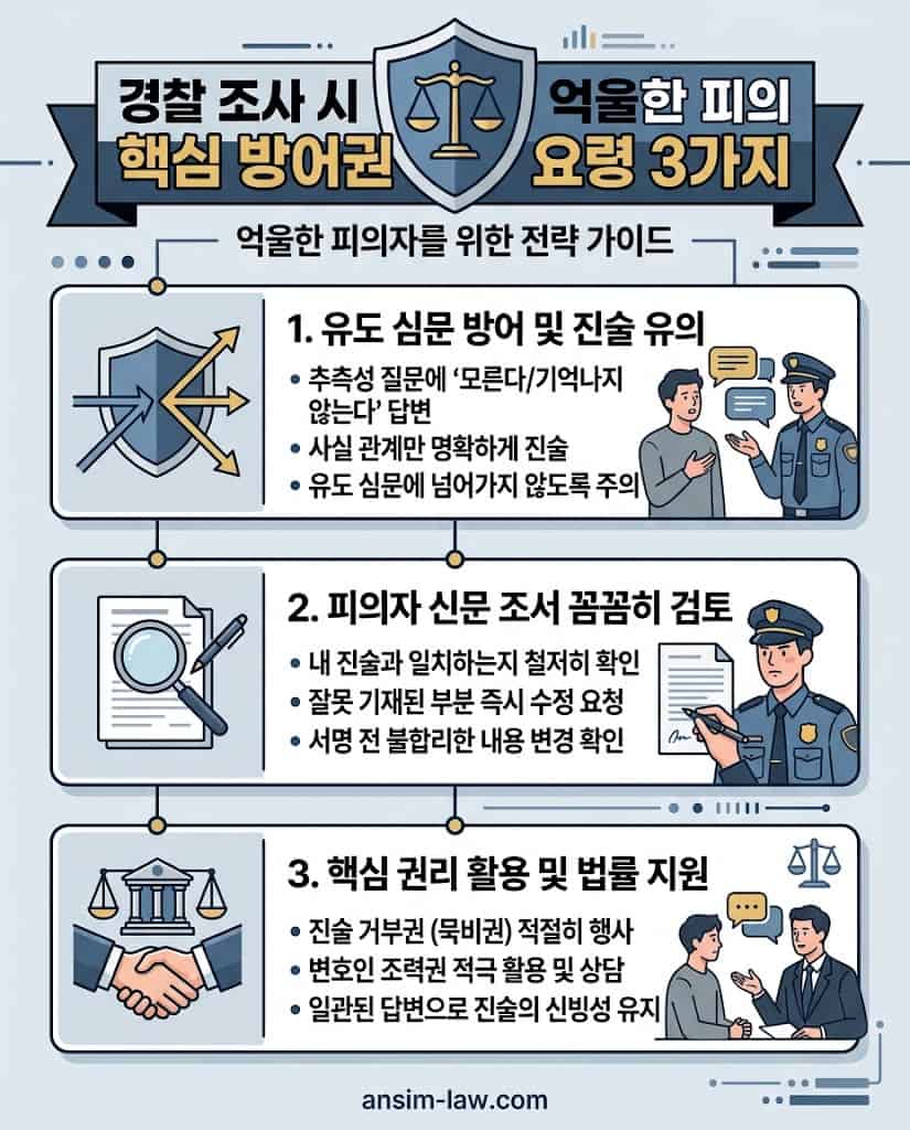 형사 피의자 신분으로 경찰 대면 조사 시 방어권 행사를 위한 필수 행동 요령 3가지