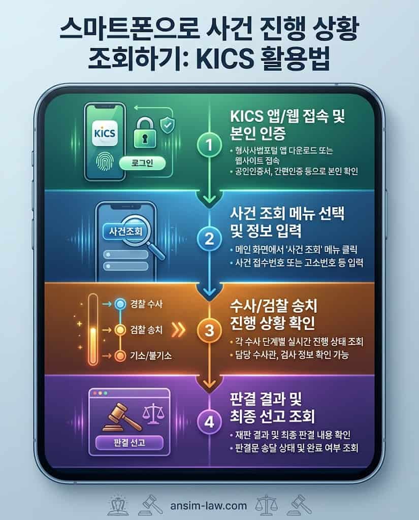 형사사법포털 킥스(KICS) 시스템을 이용한 경찰 검찰 법원 형사 사건 진행 상황 조회 방법