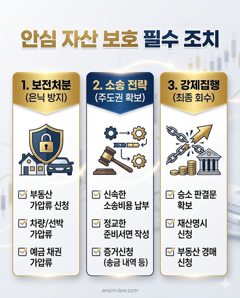 민사소송 중 채무자의 재산 은닉을 막고 최종 회수를 보장하는 안심 자산 보호 필수 조치 체크리스트