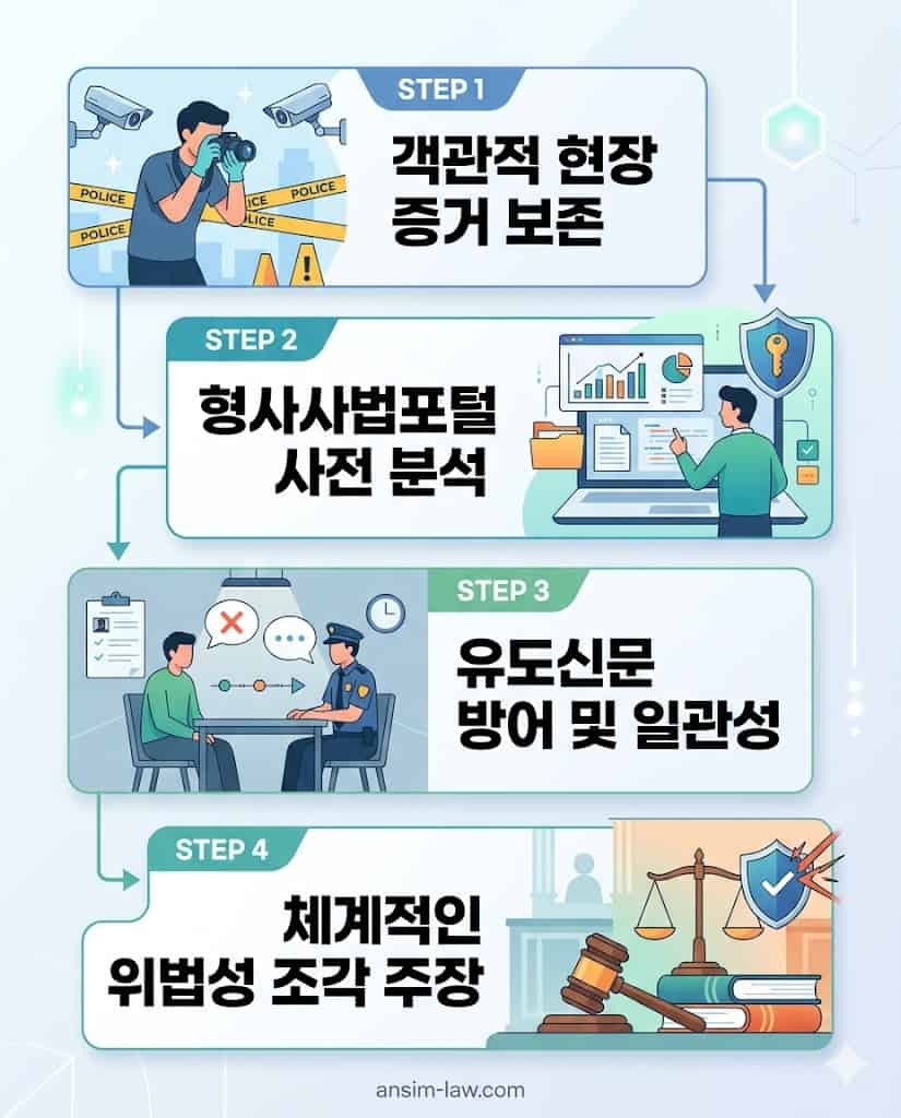 폭력 사건 초기 피의자가 억울한 기소를 피하기 위해 반드시 취해야 할 4단계 핵심 방어 전략