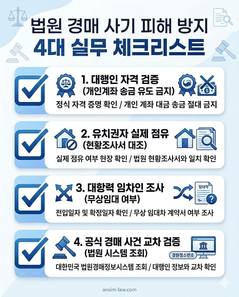 법원 경매 입찰 전 반드시 확인해야 할 대행인 자격 및 물건 분석 4대 실무 체크리스트.