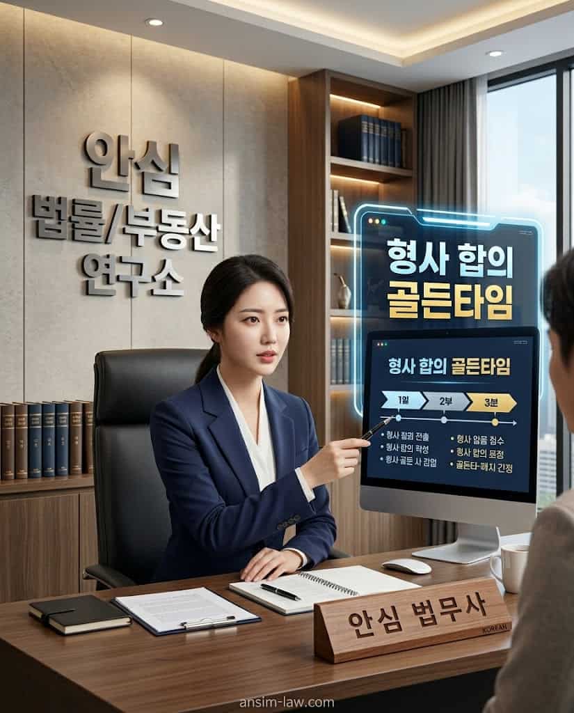 수사 초기 경찰 조사 단계에서의 형사 합의 골든타임을 설명하는 안심 법무사