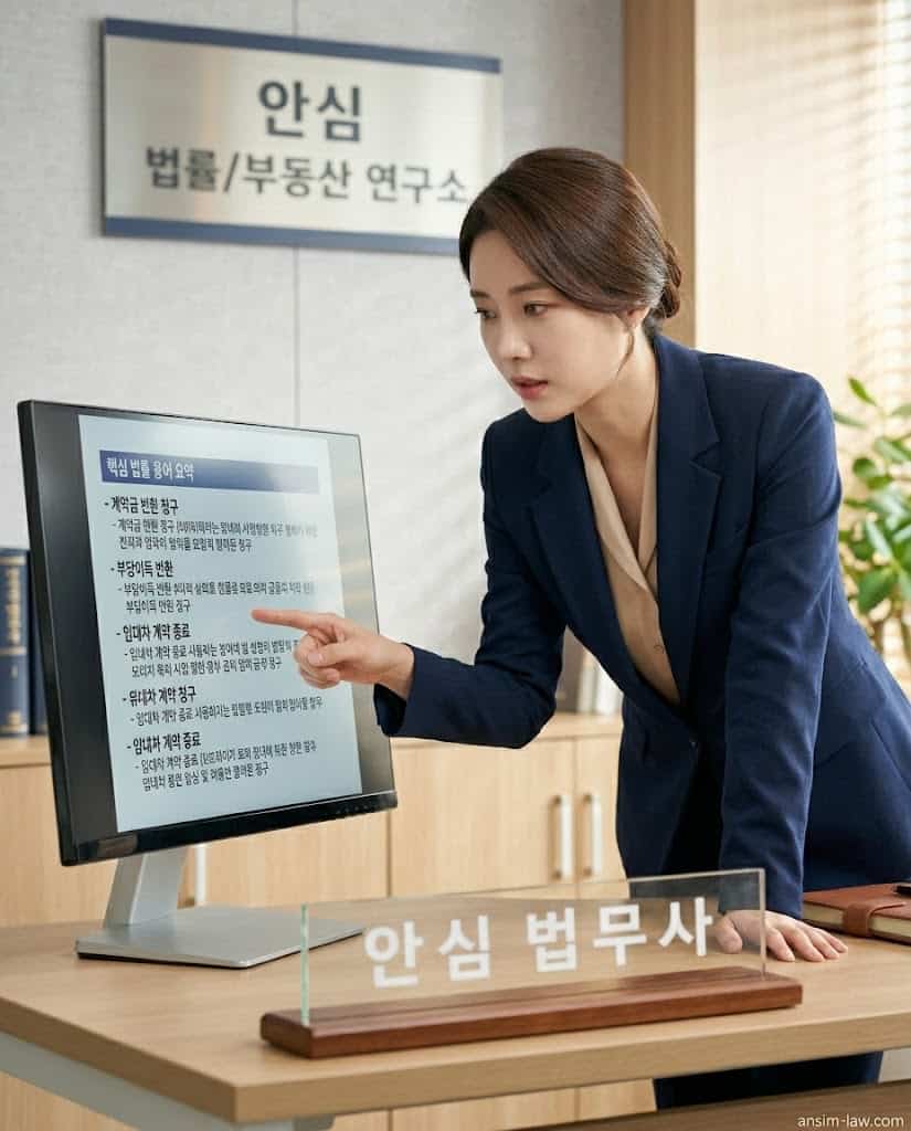 안심 법무사가 형사 공탁의 핵심 법리와 실무적 대응 방안을 화면으로 명확히 설명하는 모습입니다.