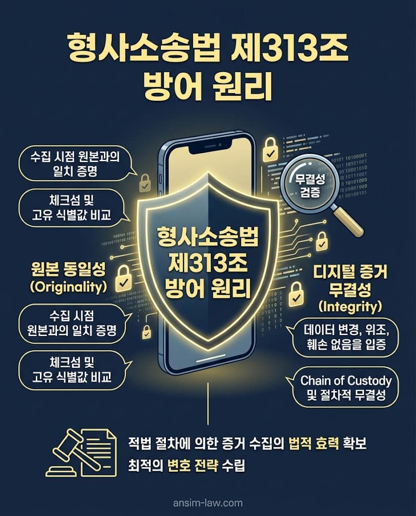 형사소송법 제313조에 따른 디지털 증거 무결성 및 원본 동일성 요건