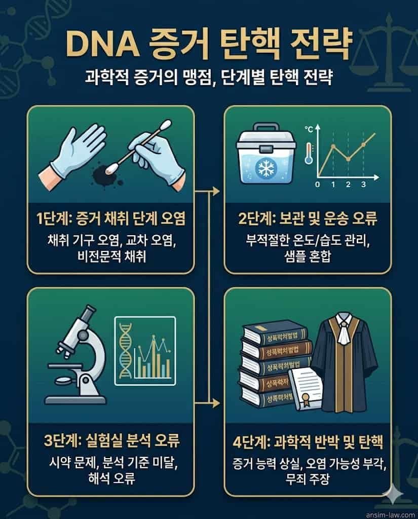 성범죄 DNA 증거 탄핵 및 과학적 반박 전략