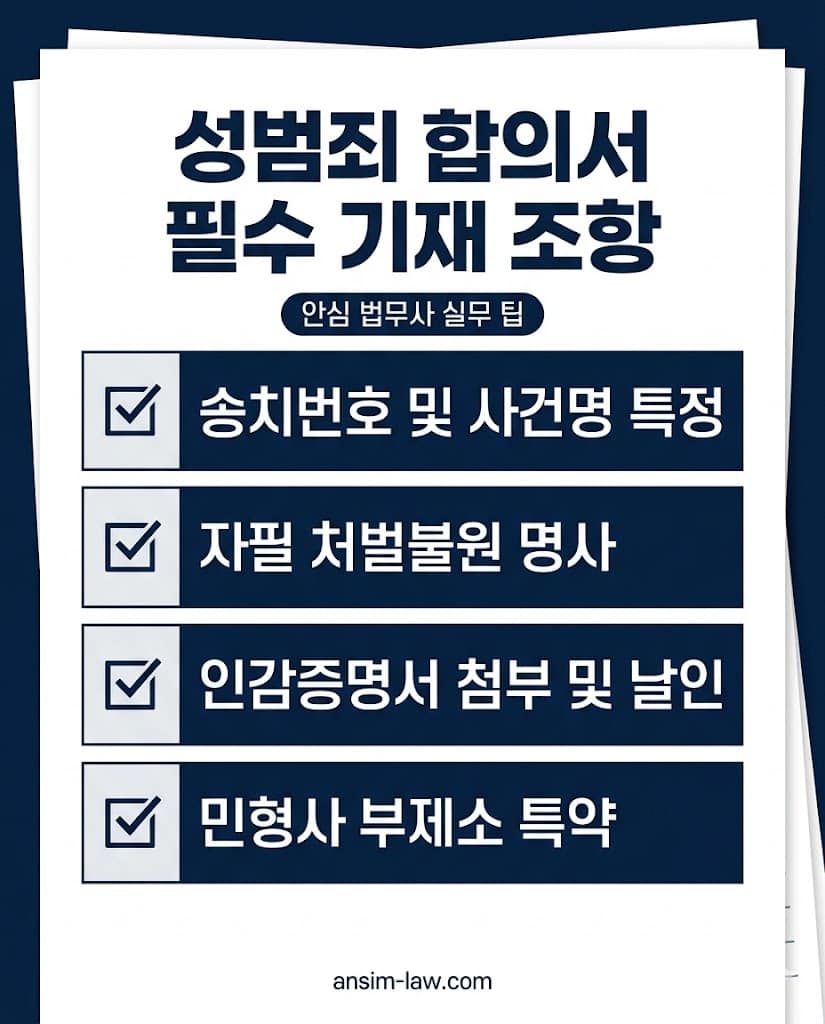 법적 효력을 완벽히 밀봉하는 성범죄 처벌불원 합의서 필수 조항 체크리스트