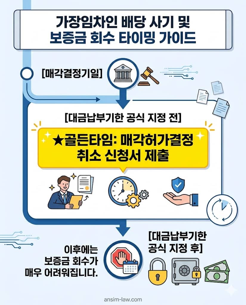 가장임차인 배당 사기 직면 시 입찰 보증금 반환을 위한 매각허가결정 취소 신청 골든타임.