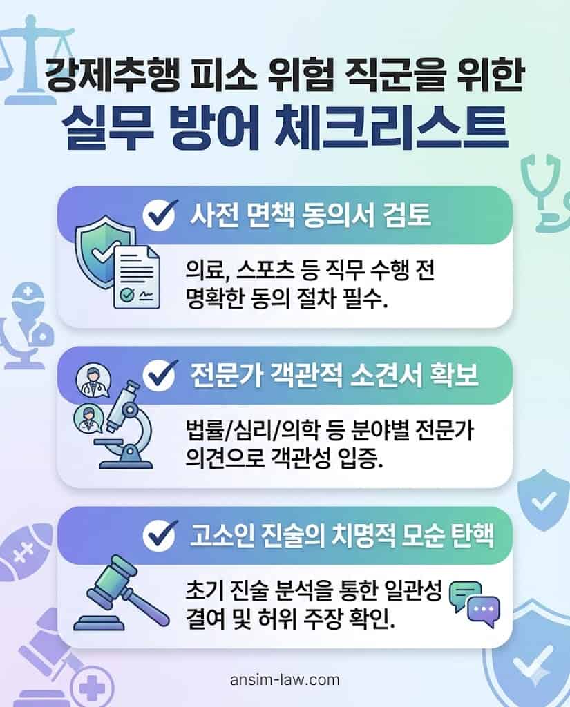 동의받은 신체 접촉이 강제추행으로 고소되었을 때 무혐의를 입증하기 위한 실무 방어 체크리스트