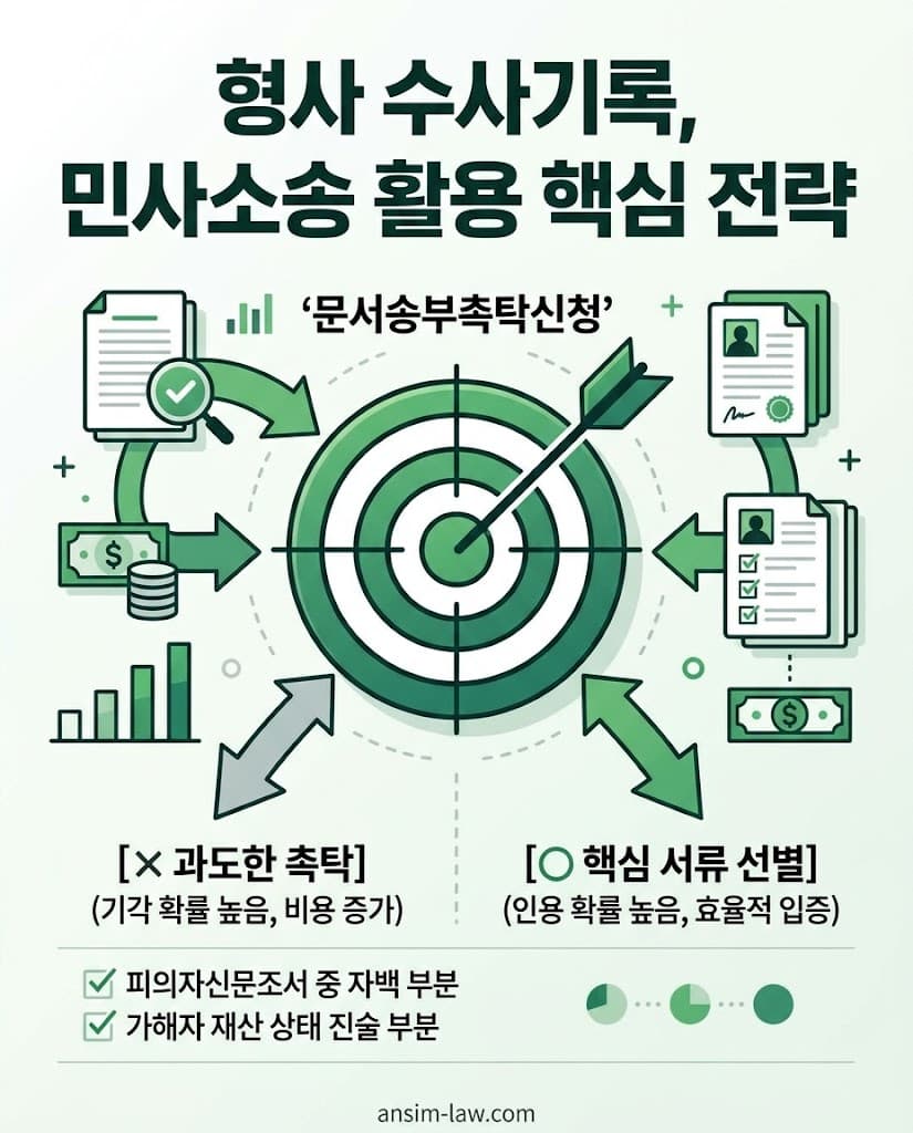 문서송부촉탁 신청 시 핵심 서류 선별 및 촉탁 범위 한정 전략