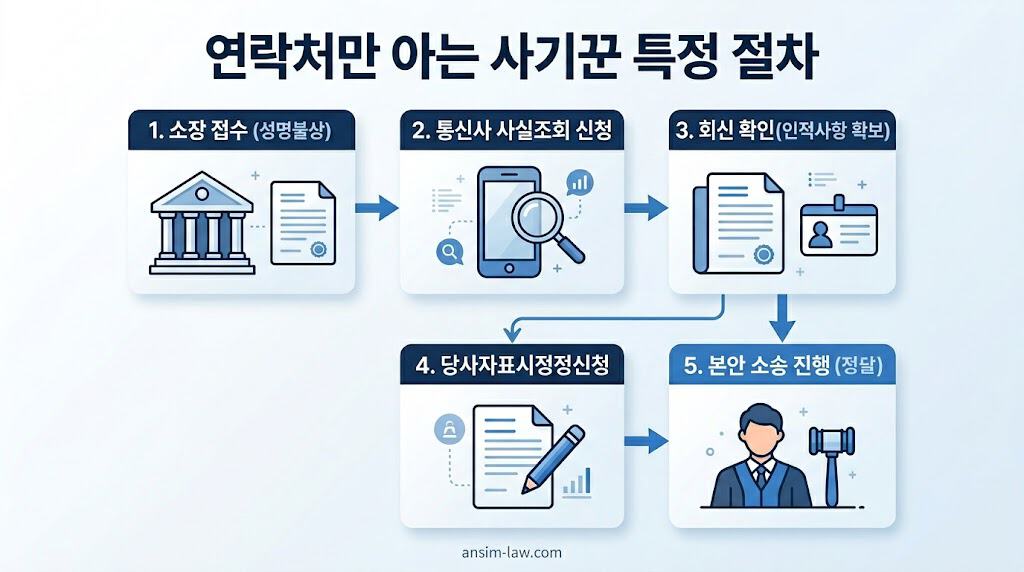 통신사 사실조회 및 당사자표시정정 신청 플로우차트