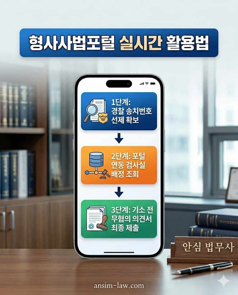형사사법포털 시스템을 연동한 실시간 송치번호 추적 및 배정 검실 확인 가이드라인 .