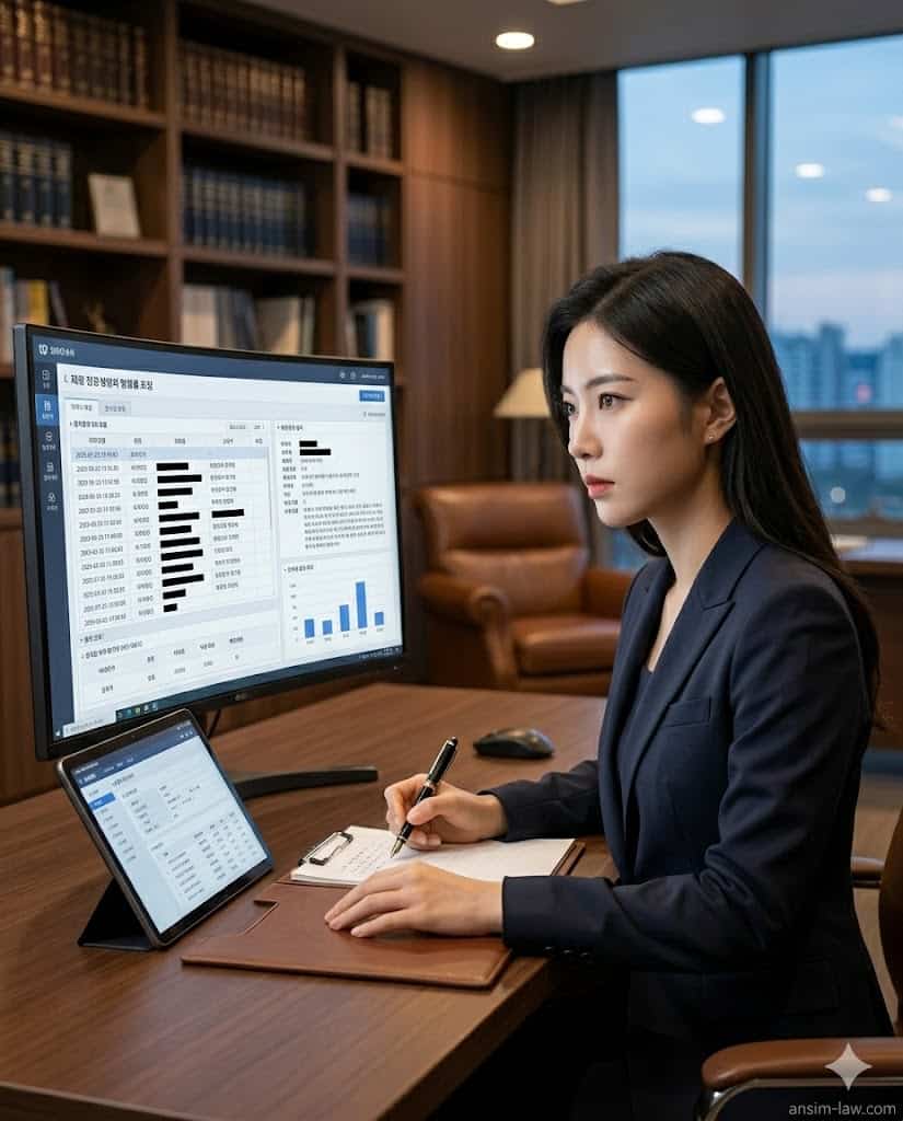 불법 촬영물 무단 유포 대처를 위한 전문 법무사 증거 분석 모습