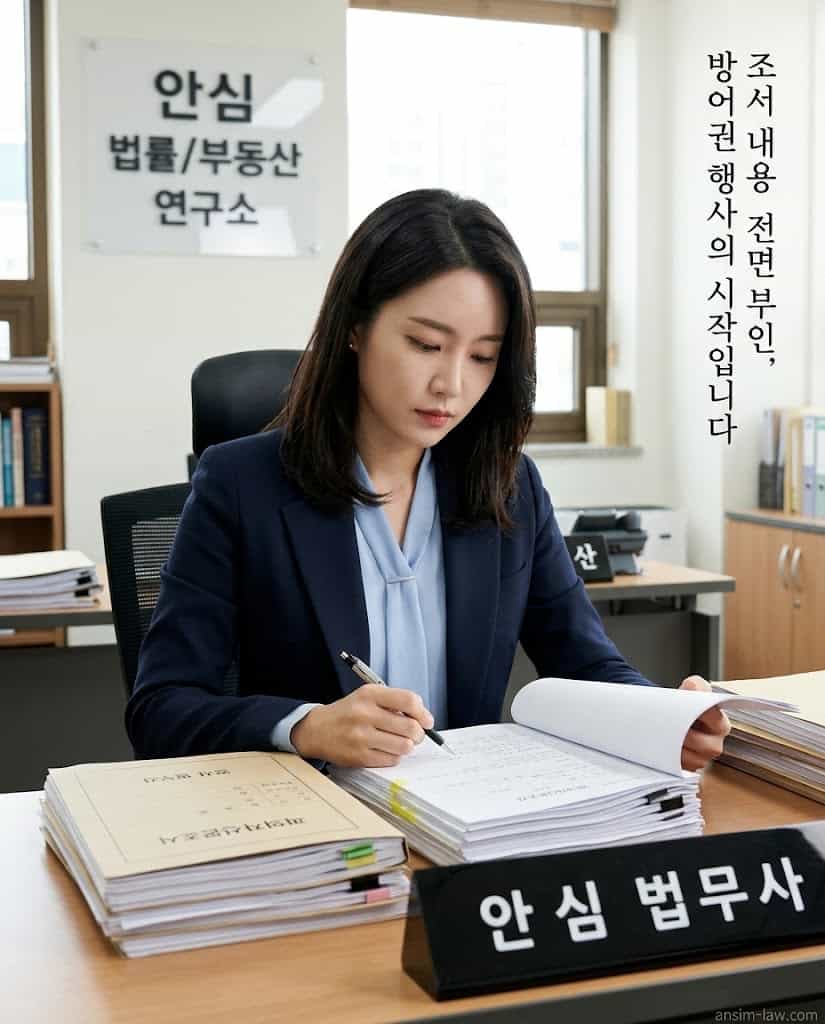 의뢰인의 억울한 경찰 피의자신문조서를 꼼꼼히 분석하며 재판 방어 전략을 수립하는 안심 법무사.