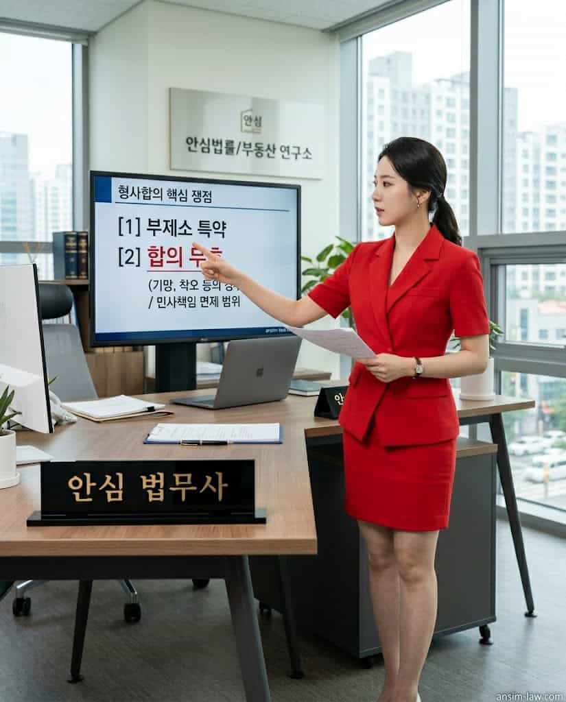 부제소 특약 무효 요건과 핵심 법리를 화면을 보며 설명하는 안심 법무사