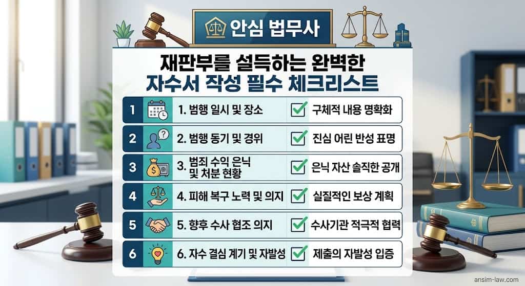 완벽한 자수서 작성을 위해 반드시 포함해야 할 필수 기재 사항 체크리스트