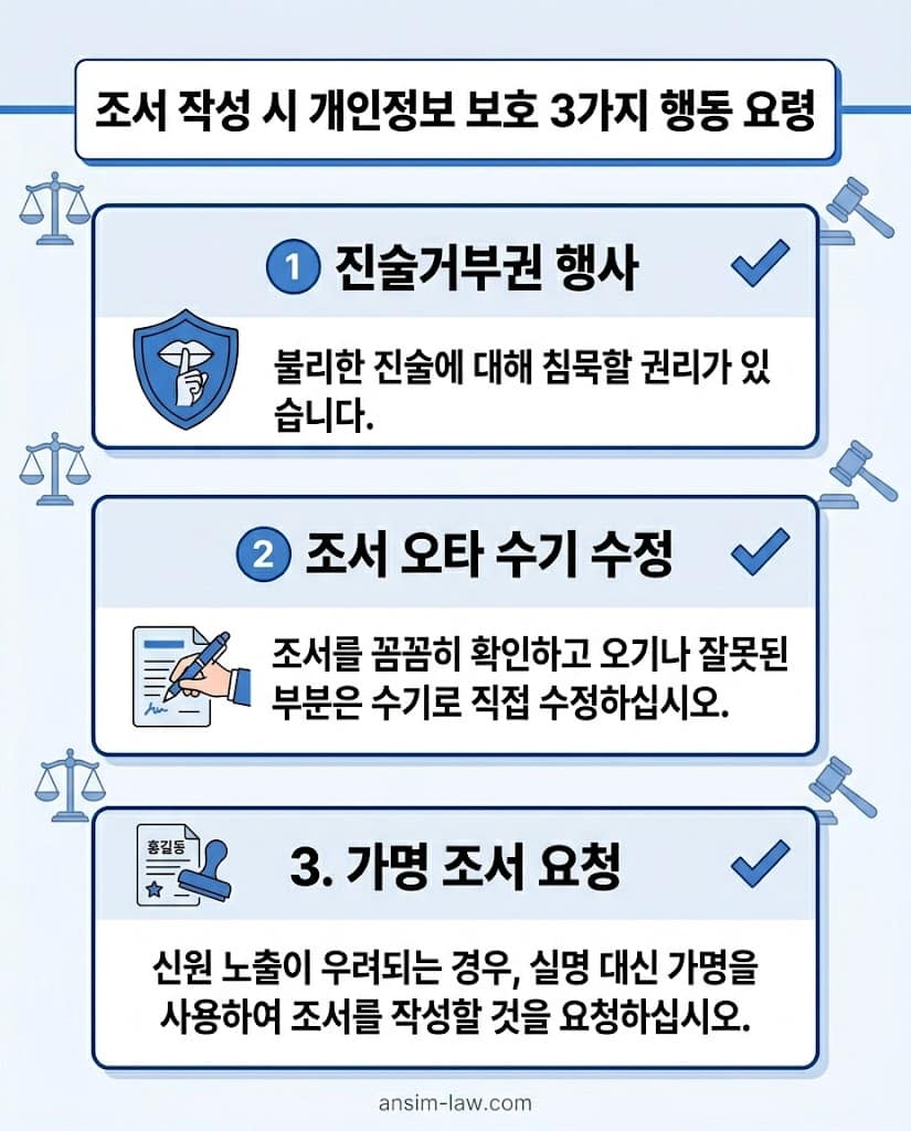 경찰 조사 중 민감한 개인정보 보호 및 피의자 진술거부권 대처법