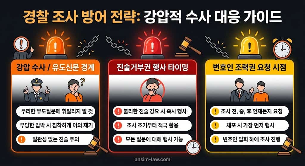 경찰의 강압적 유도신문 방어 요령 및 변호인 접견권 행사 타이밍 안내
