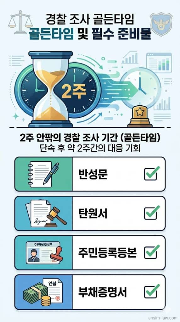 경찰 조사 골든타임 및 양형 감경 필수 준비물 체크리스트